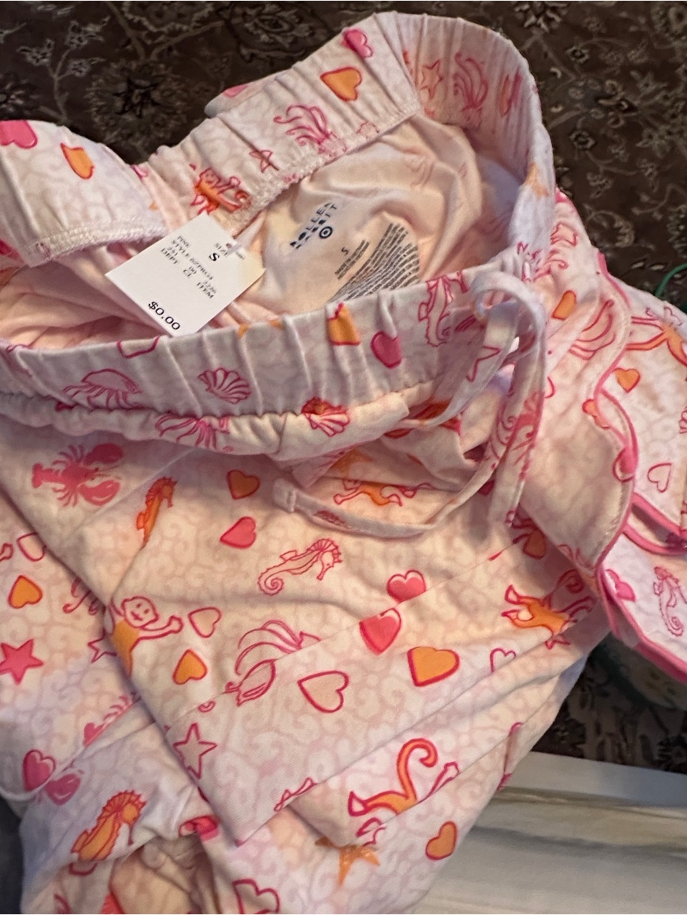 🐙 Roller Rabbit Sea Life Pink and Peach Cotton Pajama Set 🐒 - Picture 10 of 11